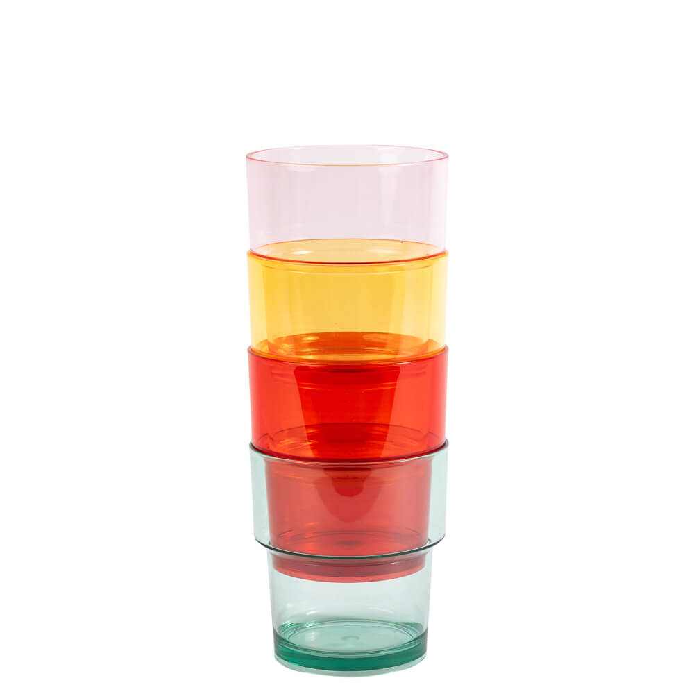 Summerhouse by Navigate Strawberries & Cream Set of 4 Stacking Tumblers
